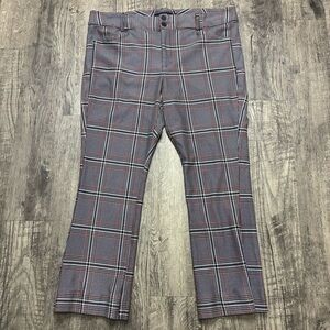 Torrid woman’s Plaid Dress Pants in Gray with Red Accents